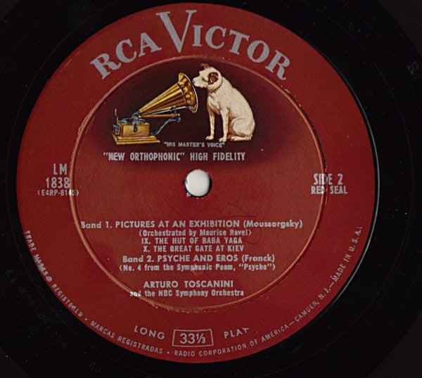 Modest Mussorgsky - Maurice Ravel / César Franck - Arturo Toscanini, NBC Symphony Orchestra : Pictures At An Exhibition / Psyche And Eros (LP, Mono)