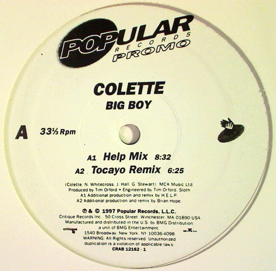 Colette (2) : Big Boy (12", Promo)