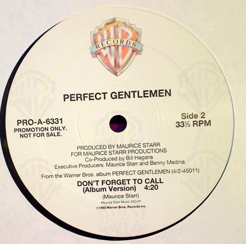 Perfect Gentlemen : Don't Forget To Call (12", Promo)
