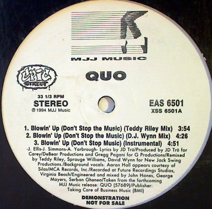Quo : Blowin' Up (Don't Stop The Music) (12", Promo)