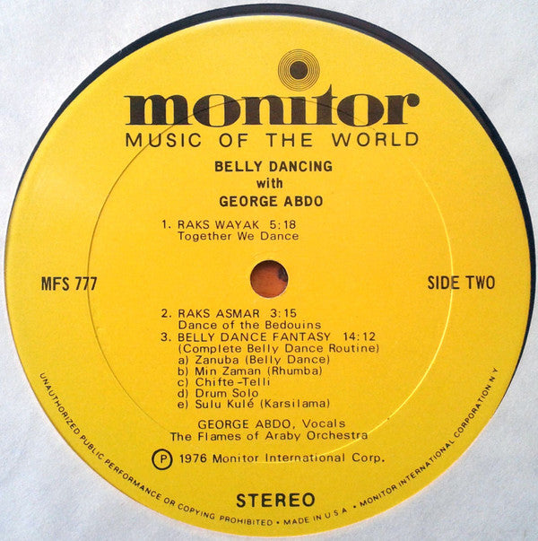 George Abdo And His "Flames Of Araby" Orchestra : Belly Dancing With George Abdo (LP, Album)