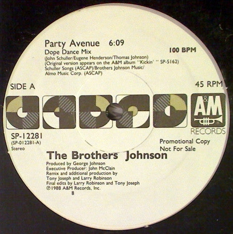 Brothers Johnson : Party Avenue (12", Promo)
