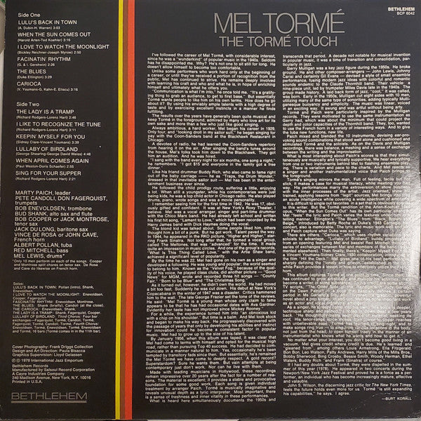 Mel Tormé : The Tormé Touch (LP, Album)