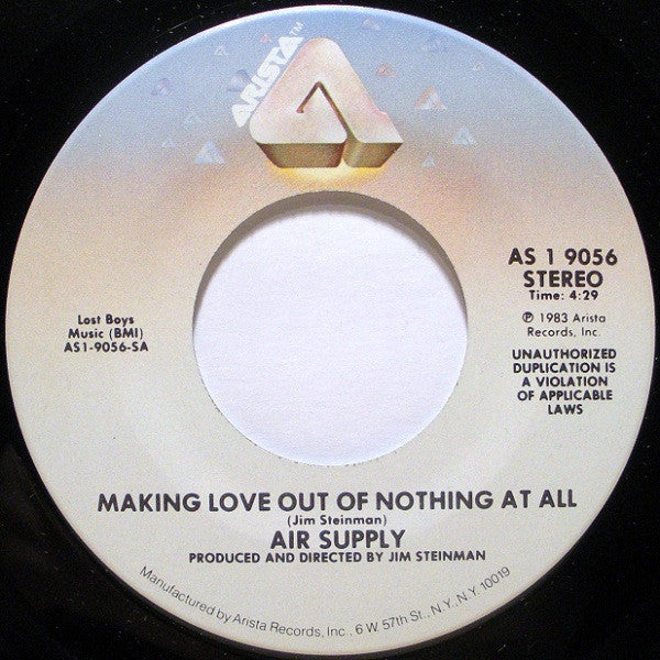 Air Supply : Making Love Out Of Nothing At All (7", Single, Spe)