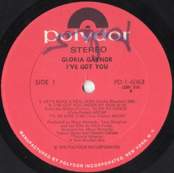 Gloria Gaynor : I've Got You (LP, Album, P/Mixed, All)