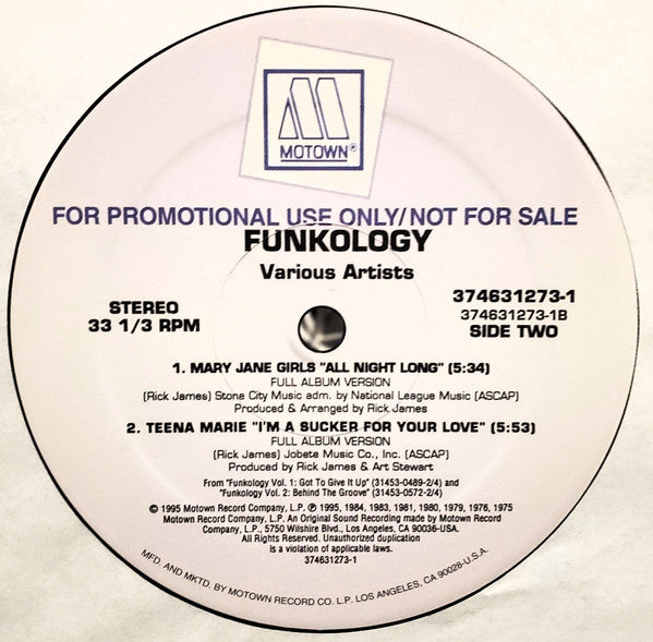 Various : Funkology: Baddest Love Jams (2x12", Comp, Promo)