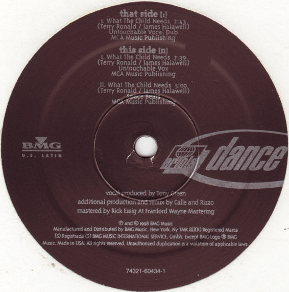 Hannah Jones : What The Child Needs (Remix Package 4) (12")