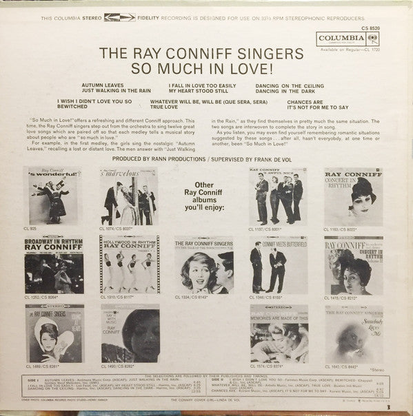 Ray Conniff And The Singers : So Much In Love (LP, Album)