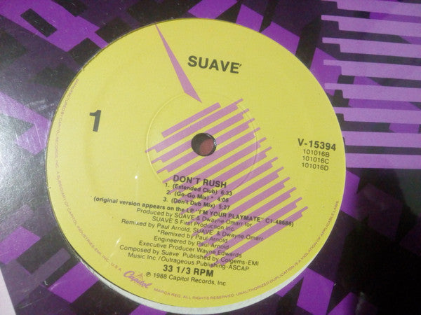 Suavé : Don't Rush (12")