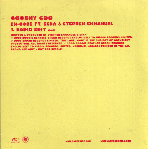 En-Core Feat. Eska Mtungwazi & Stephen Emmanuel : Coochy Coo (CD, Single, Promo)