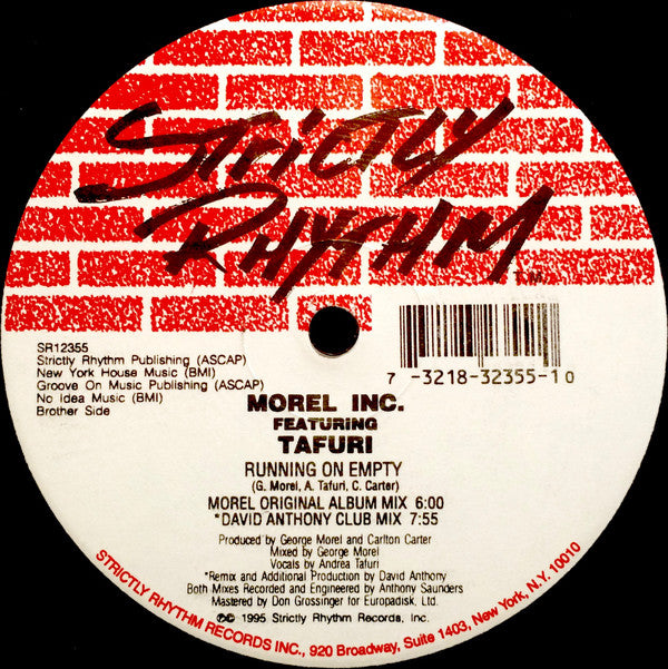 Morel Inc. Featuring Tafuri : Running On Empty (12")