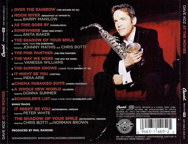 Dave Koz : At The Movies (CD, Album)