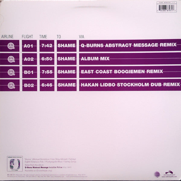 Q-Burns Abstract Message : Shame (12")