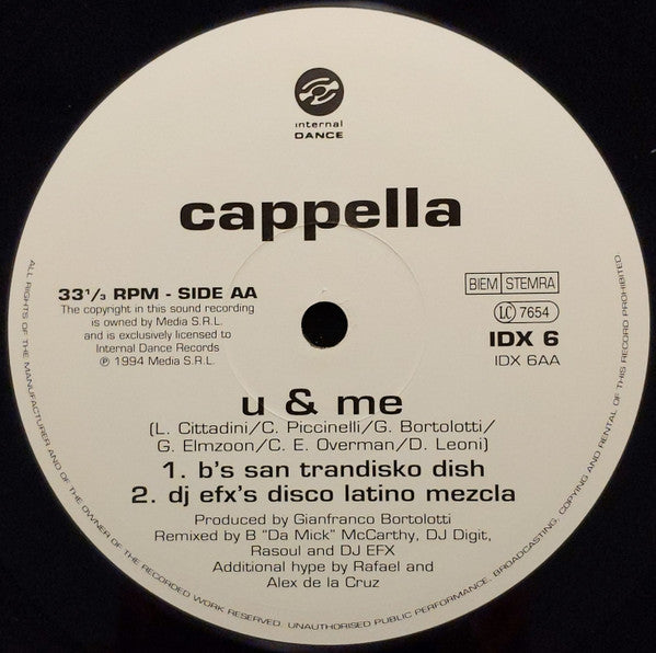 Cappella : U & Me (12")