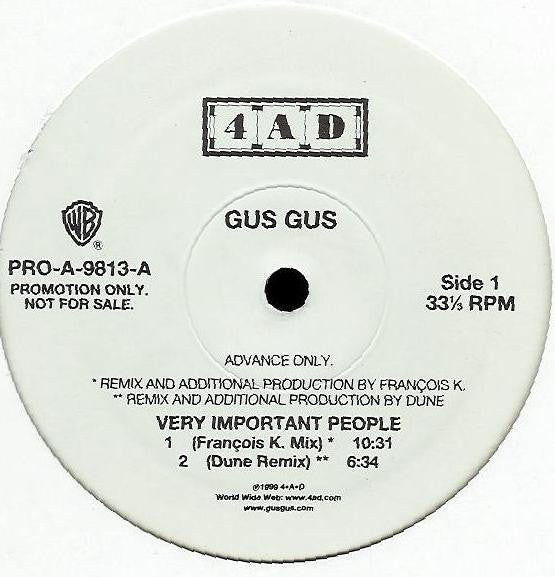 GusGus : Very Important People (12", Promo)