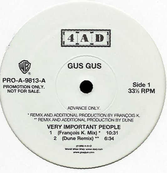 GusGus : Very Important People (12", Promo)