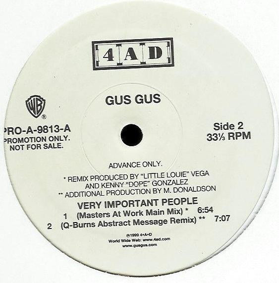 GusGus : Very Important People (12", Promo)