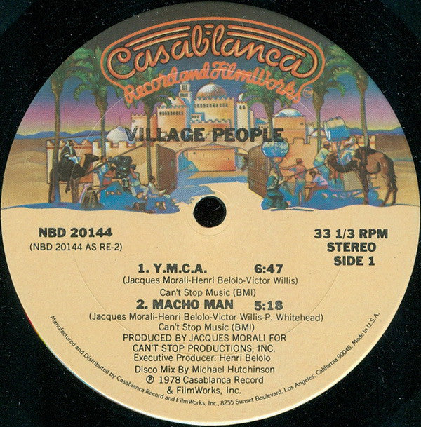 Village People : Y.M.C.A. / Macho Man (12", S/Sided, Single, Gol)