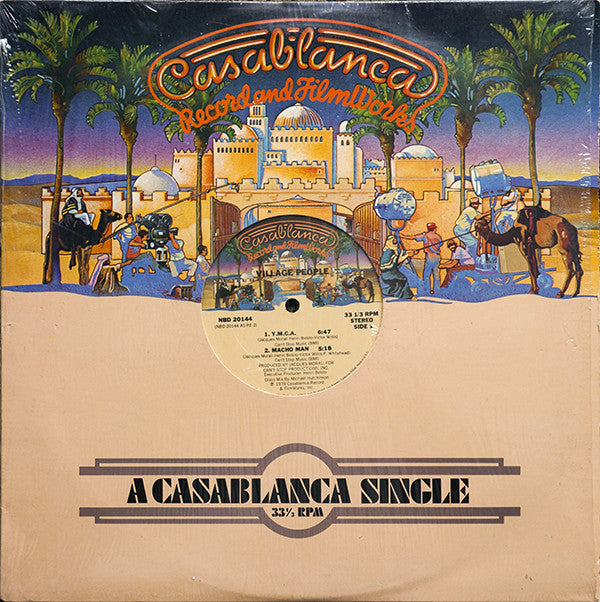 Village People : Y.M.C.A. / Macho Man (12", S/Sided, Single, Gol)