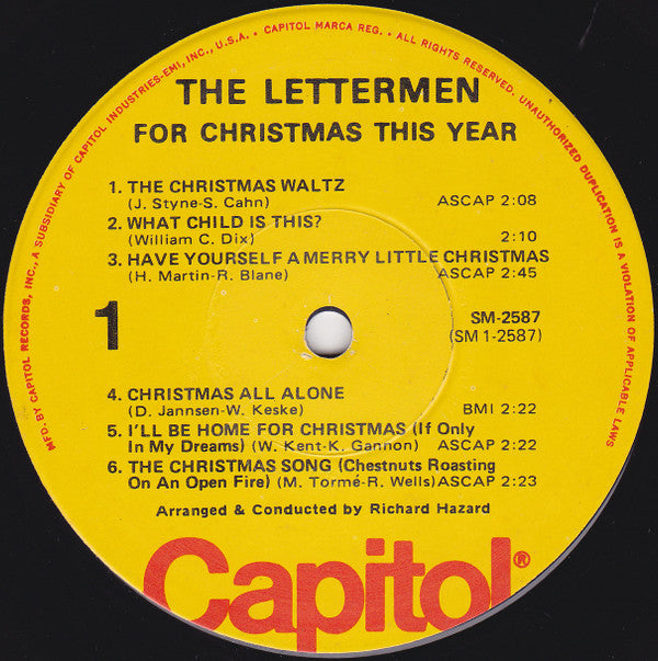 The Lettermen : For Christmas This Year (LP, Album, RE, Jac)