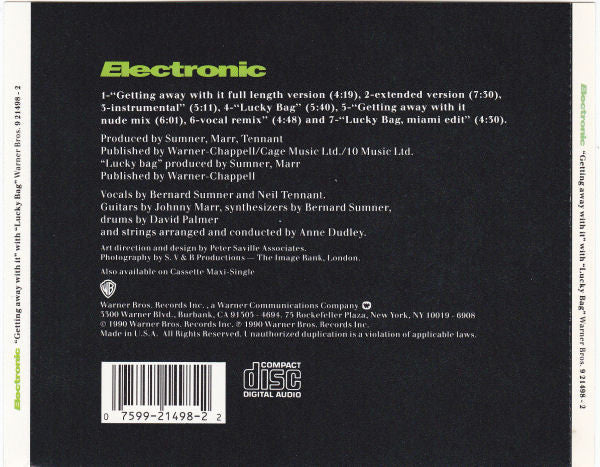 Electronic : Getting Away With It... Compact-Disc Maxi-Single! (CD, Maxi, RP)