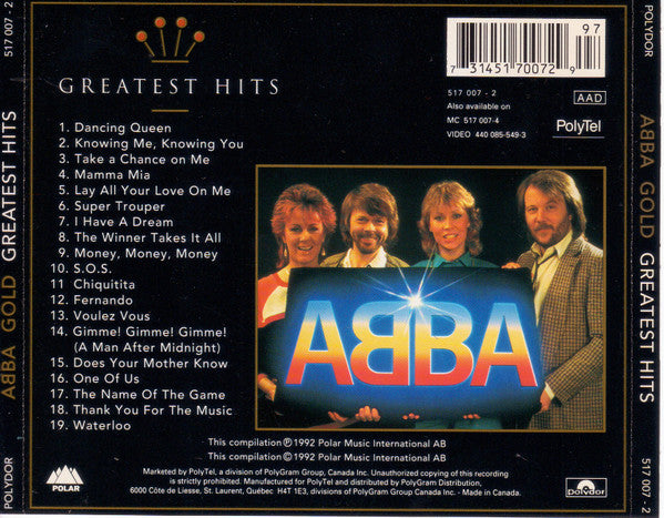 ABBA : Gold - Greatest Hits (CD, Comp, RM)