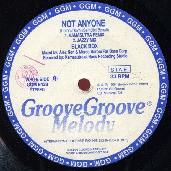 Black Box : Not Anyone (Remix Kamasutra) (12")