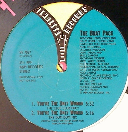 The Brat Pack : You're The Only Woman (12", Promo)