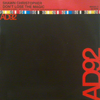 Shawn Christopher : Don't Lose The Magic (12", Promo)