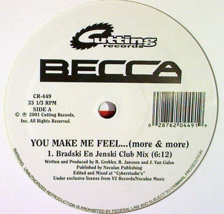 Becca : You Make Me Feel... (More & More) (12")