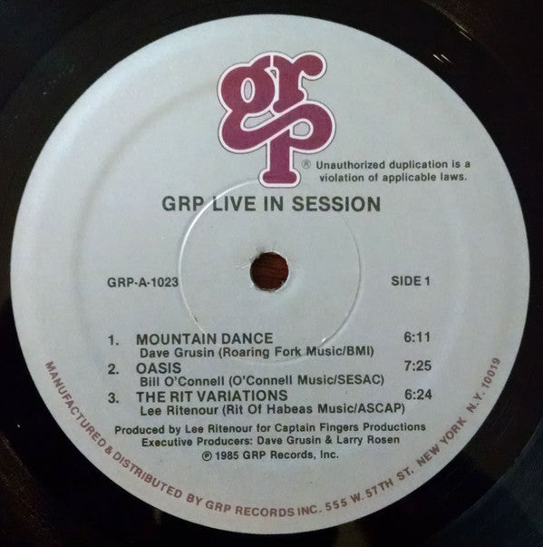 Dave Grusin, Lee Ritenour, Diane Schuur, Dave Valentin : GRP Live In Session (LP, Album)