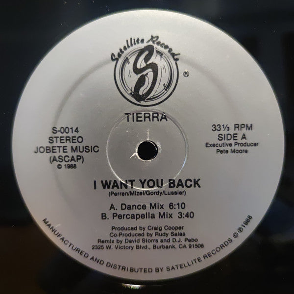 Tierra : I Want You Back (12")