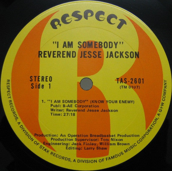 Rev. Jesse Jackson : I Am Somebody (LP)