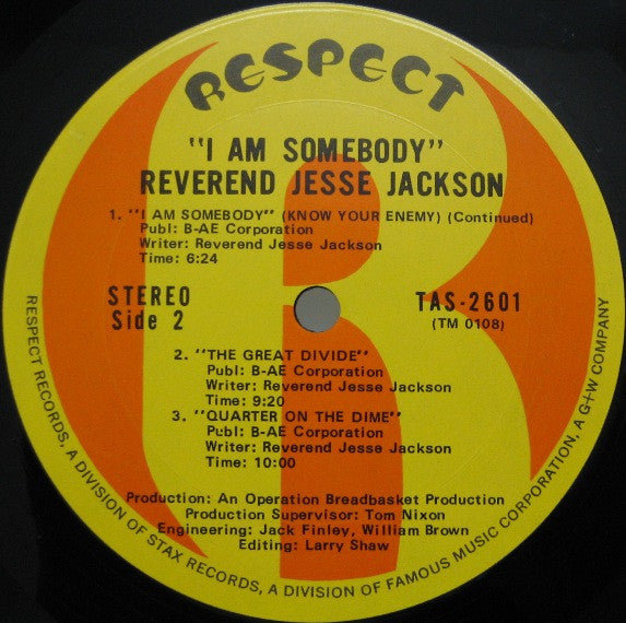 Rev. Jesse Jackson : I Am Somebody (LP)