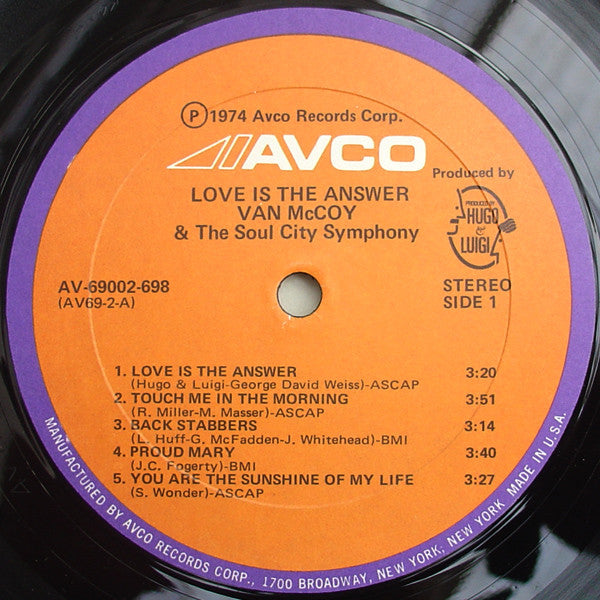 Van McCoy & The Soul City Symphony : Love Is The Answer (LP, Album, She)