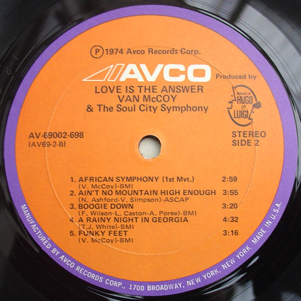 Van McCoy & The Soul City Symphony : Love Is The Answer (LP, Album, She)