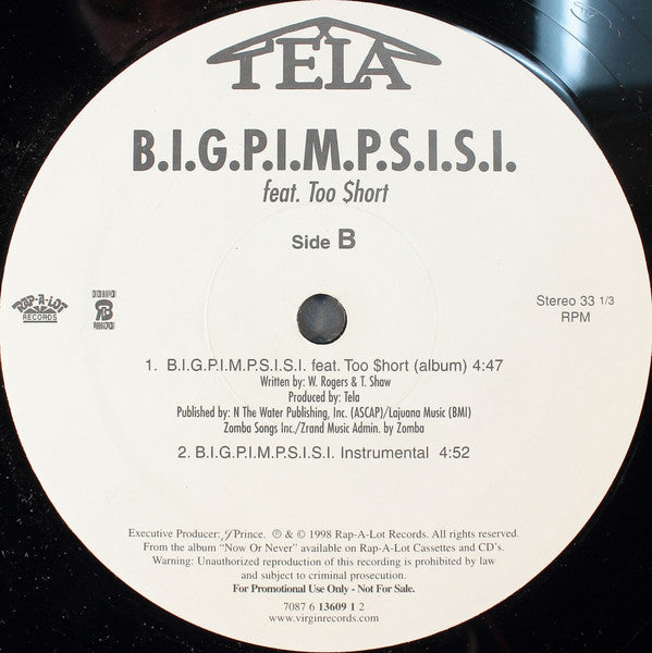 Tela : Bring Em Out / B.I.G.P.I.M.P.S.I.S.I. (12", Promo)