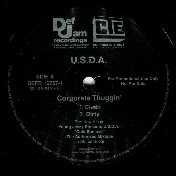 U.S.D.A. : Corporate Thuggin'  / Go Getta (Remix) (12", Promo)