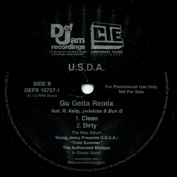 U.S.D.A. : Corporate Thuggin'  / Go Getta (Remix) (12", Promo)