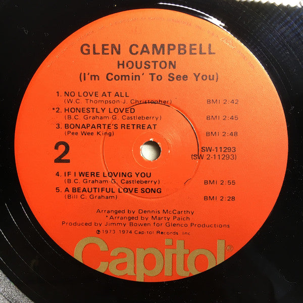 Glen Campbell : Houston - (I'm Comin' To See You!) (LP, Album)