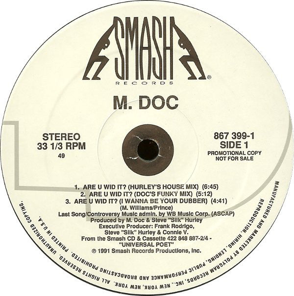 M. Doc : Are U Wid It? (12", Single, Promo)