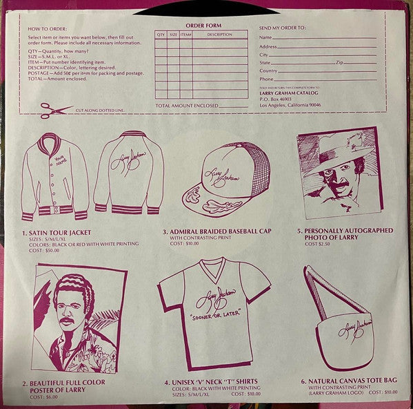 Larry Graham : Sooner Or Later (LP, Album, RE, Jac)