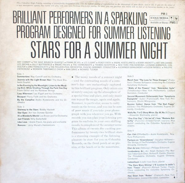 Various : Stars For A Summer Night (2xLP, Comp, Mono)