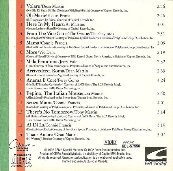 Various : Now That's Italian (CD, Comp)