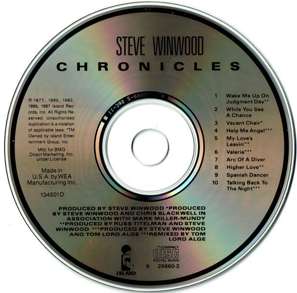 Steve Winwood : Chronicles (CD, Comp, Club)