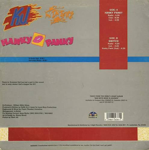 K.J. An Da Fellas : Hanky Panky (12")