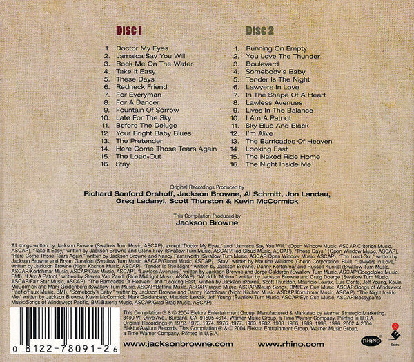 Jackson Browne : The Very Best Of Jackson Browne (2xCD, Comp, RM)