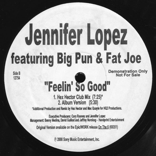 Jennifer Lopez featuring Big Punisher & Fat Joe : Feelin' So Good (12", M/Print, Promo)