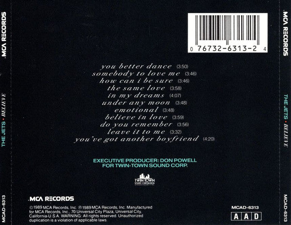 The Jets : Believe (CD, Album)