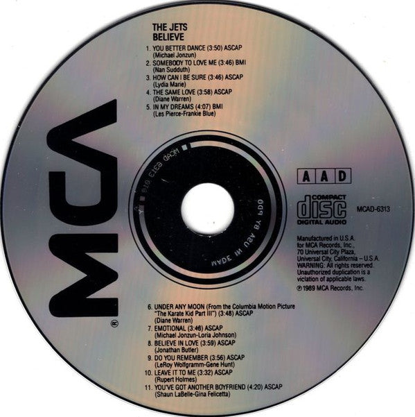 The Jets : Believe (CD, Album)